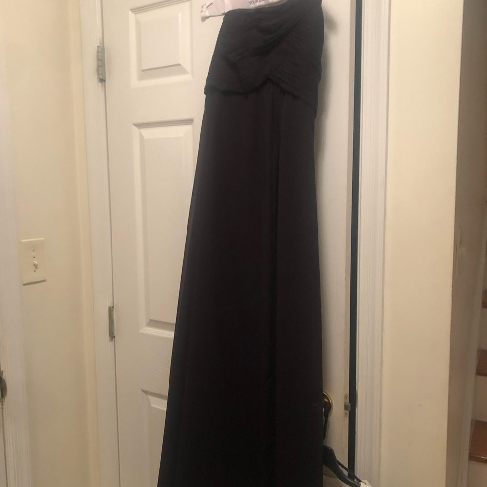 Elegant Strapless Black Evening Dress